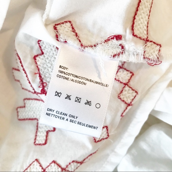 Harlyn Anthro Farina Embroidered Flowy Cotton Boho peasant tassel blouse topS - Picture 12 of 13